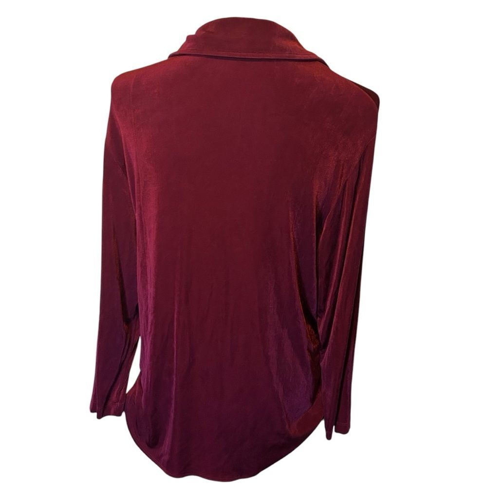 Chico's TRAVELER Red Lace Up Front Blouse Tunic Top Whimsygoth Chico’s 2 Large - Picture 3 of 5